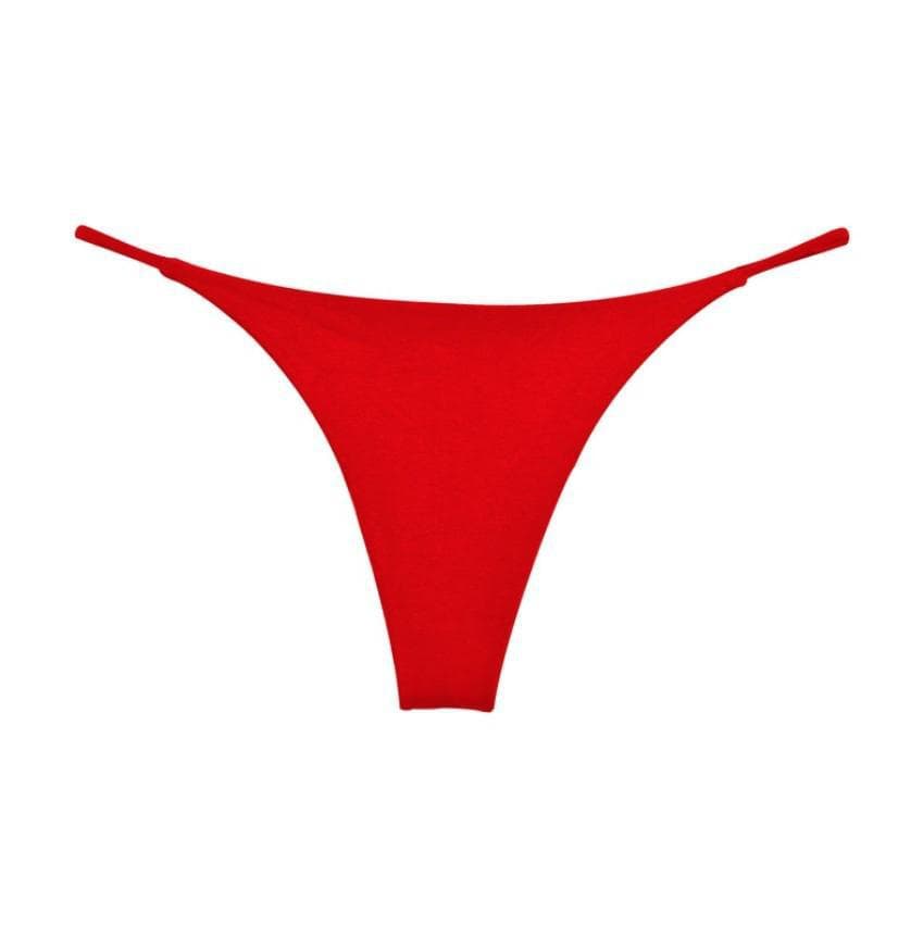 Yuxiangge Double-Layer Thin Strap Thong Bikini Panties for Women XXL red