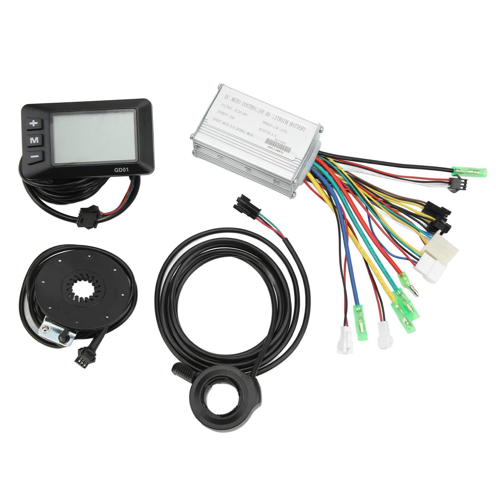 Electric Bike Motor Controller 15A Common Controller 36V 48V with LCDGD01 Panel Thumb Throttle for