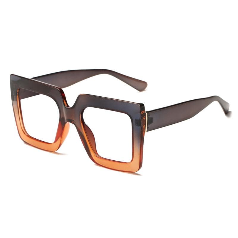1set Fashion Square Glasses Frame Women Classic Large Frame Flat Eyeglasses Colorful Gradient Frames Stylish Accessory