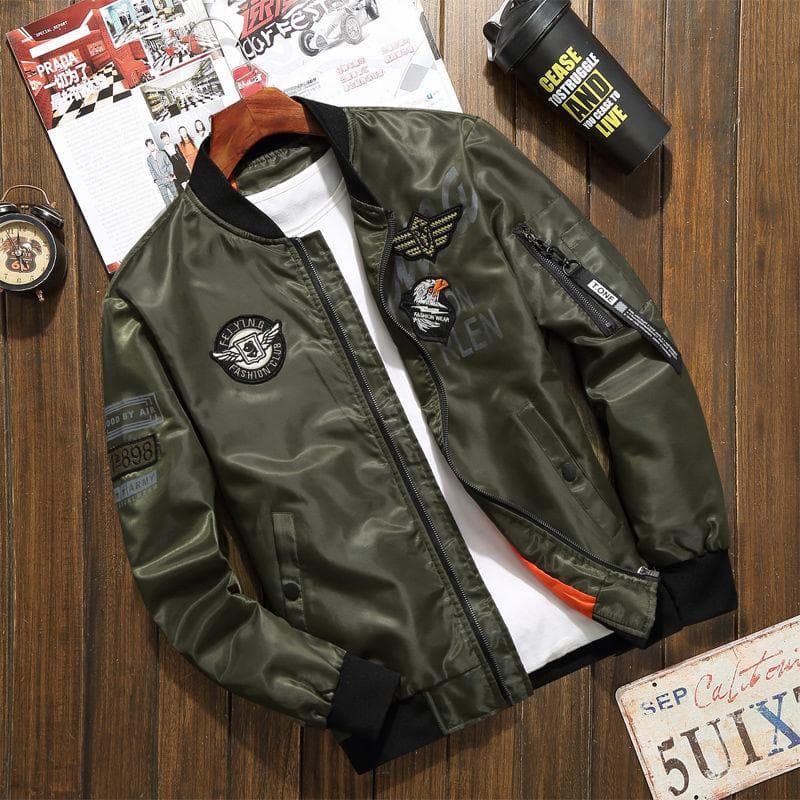 Air Force Baseball Uniform Pilot Jacket Men's Autumn and Winter Thick Coat Trend Casual Wear M