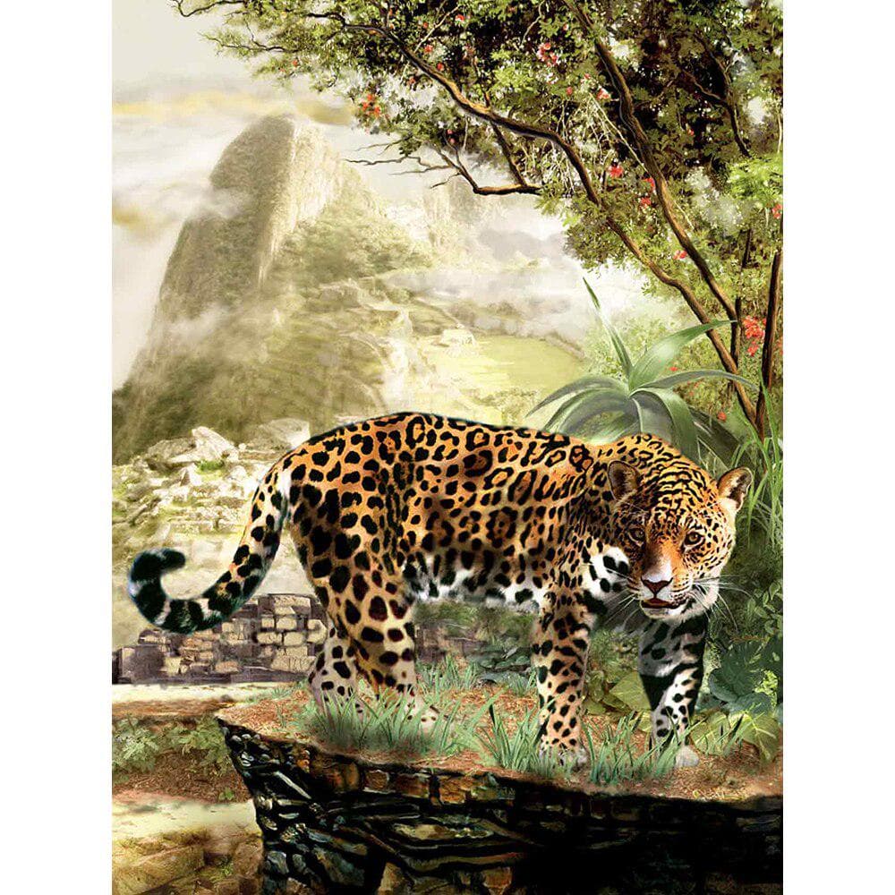 5D Diamond Painting Animal Leopard Full Round Diamond Embroidery Animal Pictures Of Rhinestones 20X30CM