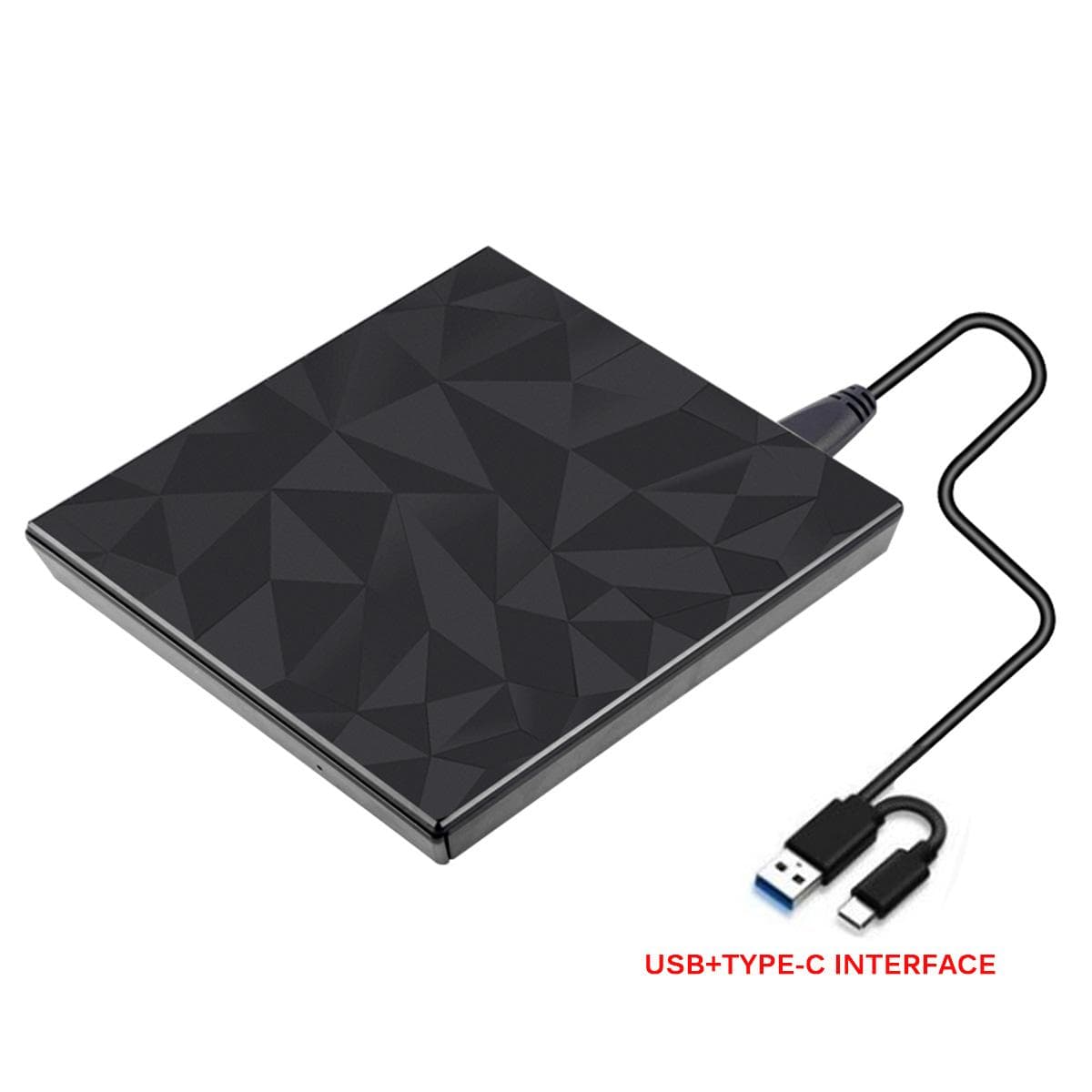 USB 3.0 &Type C DVD Drive, CD Burner Driver Drive-free High-speed Read-write Recorder, External DVD-RW Player Writer ReaderA black
