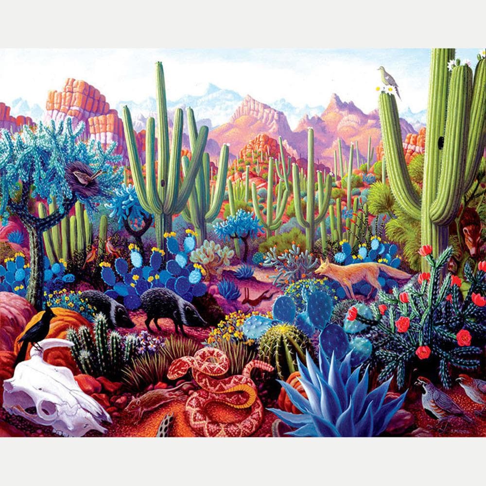 Home Decor DIY Diamond Painting Cactus and Animals 3D Cross Stitch Pattern Diamond Embroidery Gifts 20X30CM