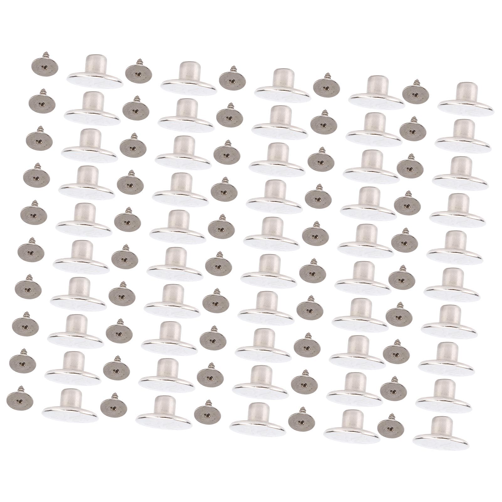 50 Set 17mm Pants Button Stainless Steel Silver Decorative Button with Tip Crossing Screw for