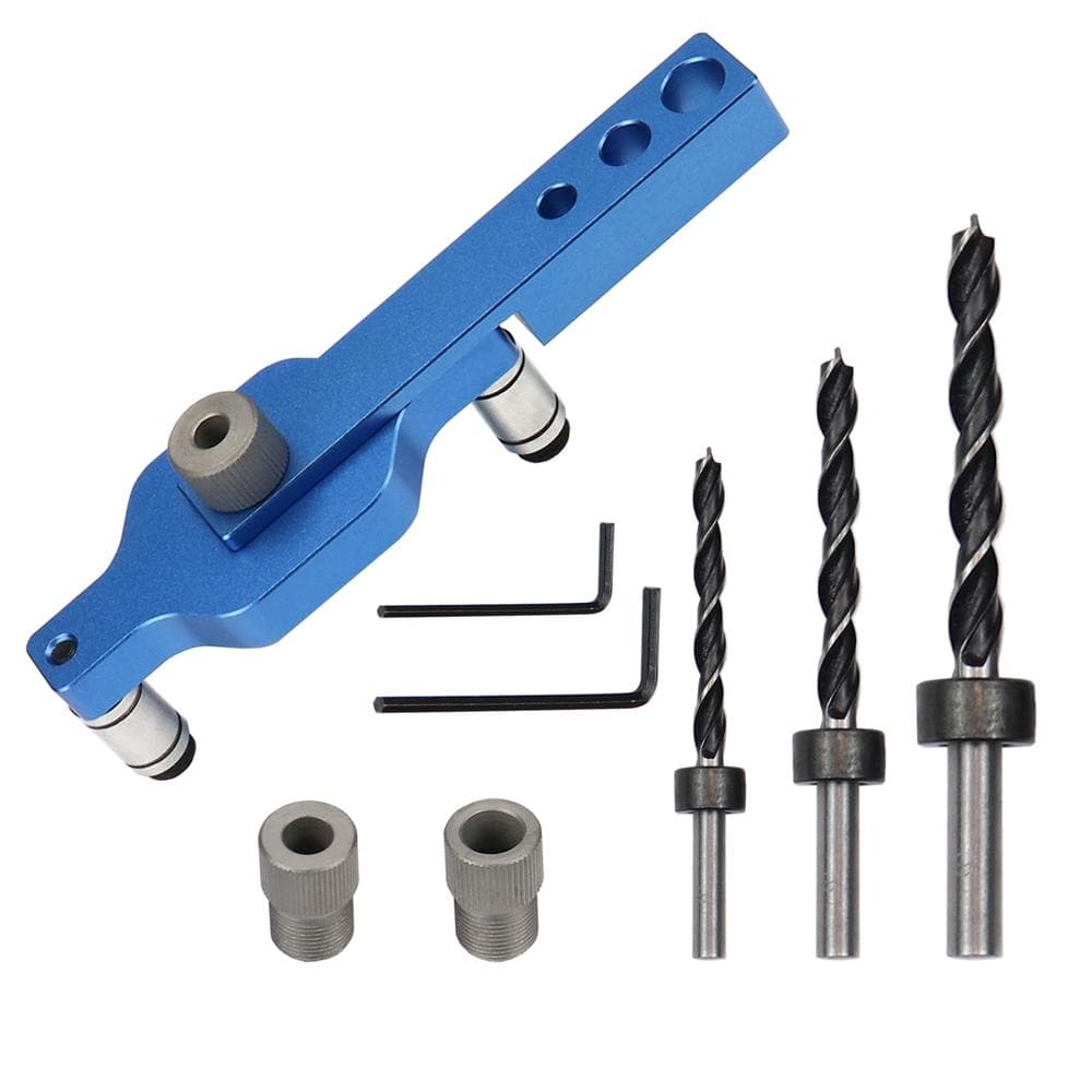 3 in 1 Drilling Locator Puncher Tool Self-Centering Doweling Jig Drill Kit 6/8/10mm Hole Punching Set B(With Carbon Steel Drill Bits)