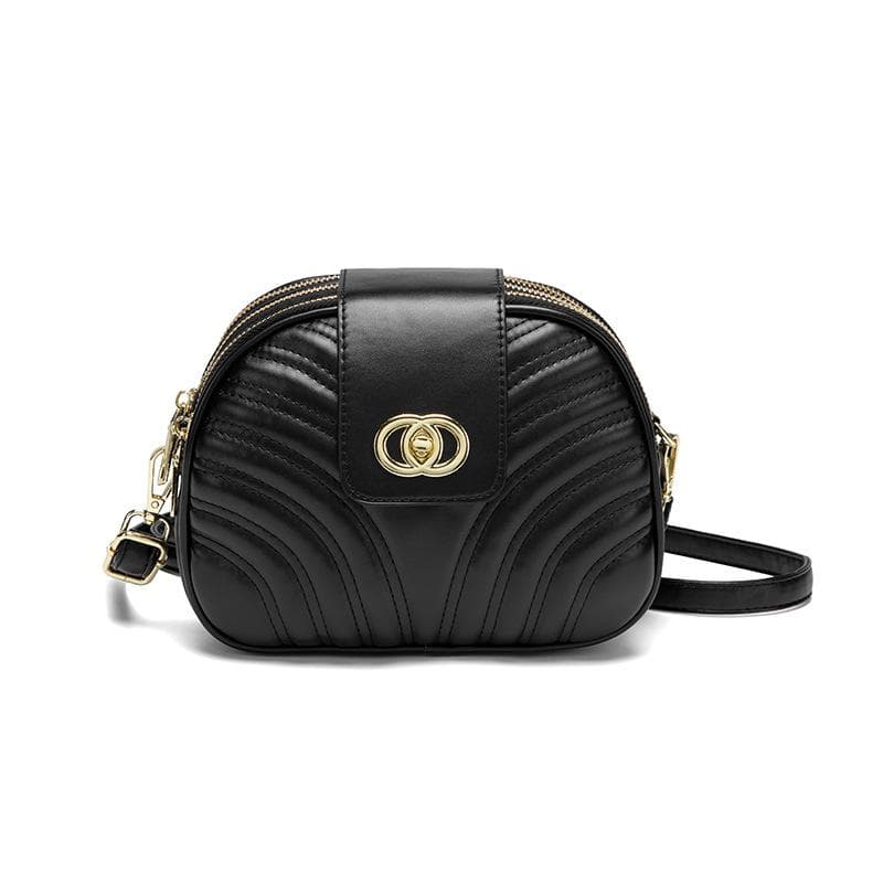 Black Multi-layer Women's Small Bag, Soft Leather Crossbody Bag, Trendy Texture, Versatile, Large-capacity Single-shoulder Bag for Women black