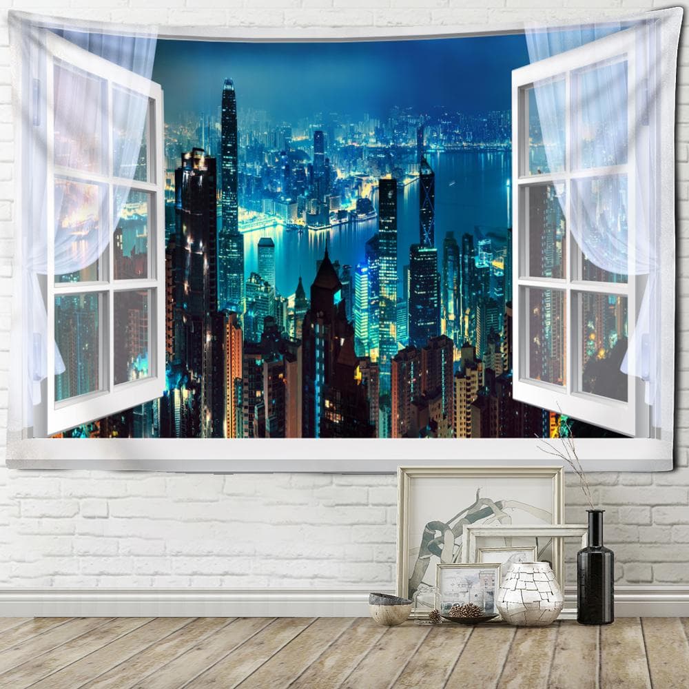 Seaside Scenery Tapestry Wall Hanging Bohemian Art Living Room Window Painting Simple Nordic Home Decor 230x180cm
