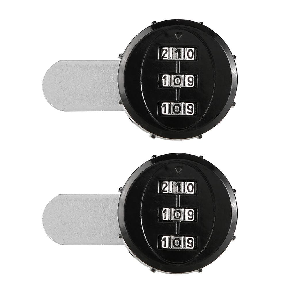 2pcs 3-Digit Zinc Alloy Mechanical Password Lock for Cabinet Wardrobe Mail Box Black20mm/0.79in 20mm/0.8in