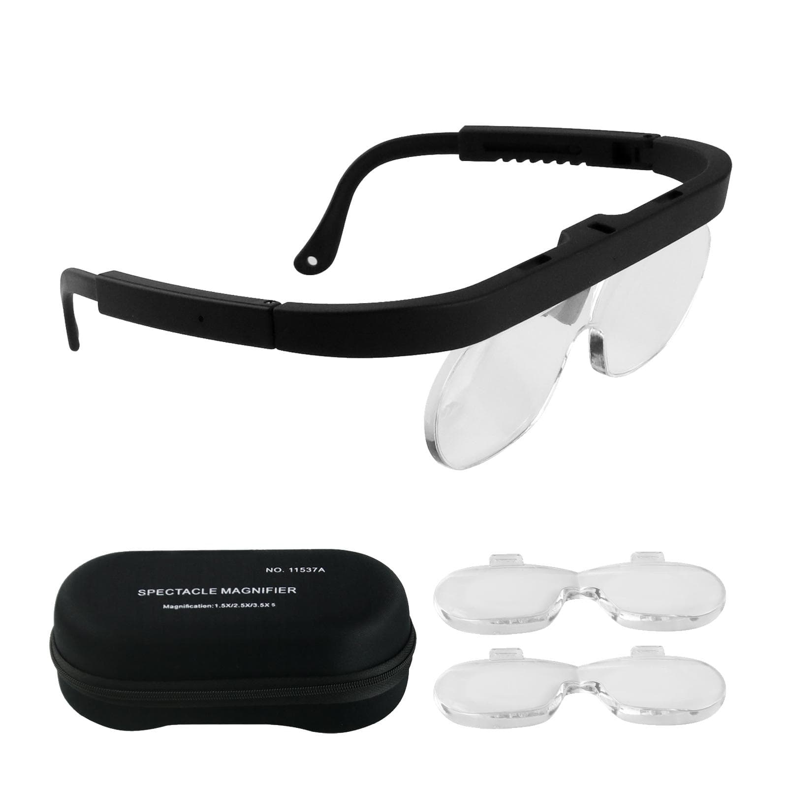 1.5/2.5/3.5X Magnifying Glasses Magnifying Headset Head Mounted Jewelry Loupe Magnifier with black