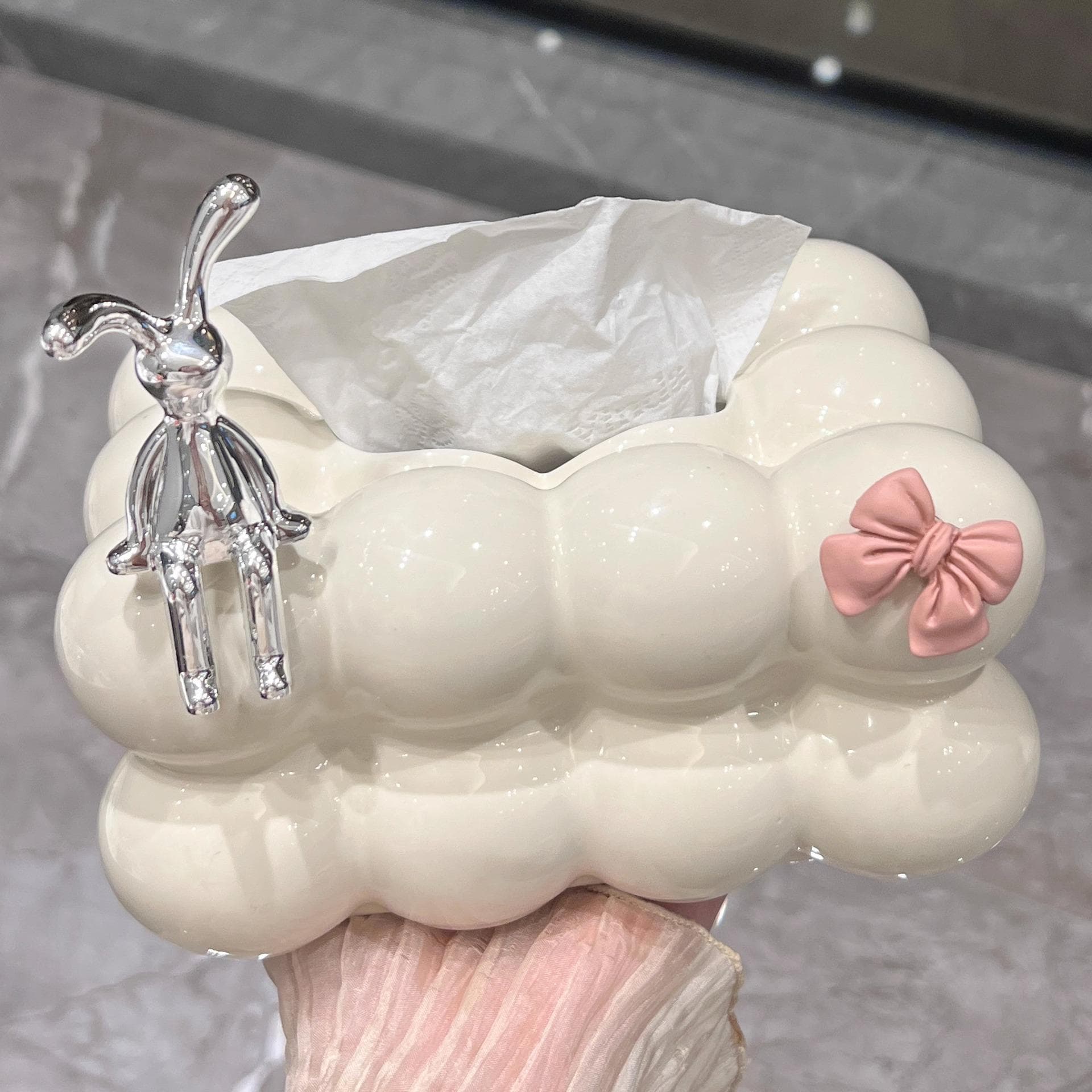 Cotton Candy Drawer Tissue Box Ceramic Light Luxury Home Living Room Creative Table Tissue Box Modern Ceramics Tissue Case