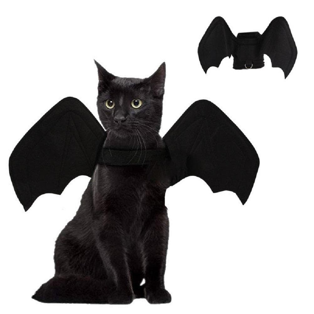 New Cute Pet Clothes Black Bat and Bell Harness Costume Pet Supplies for Cats and Large Medium
