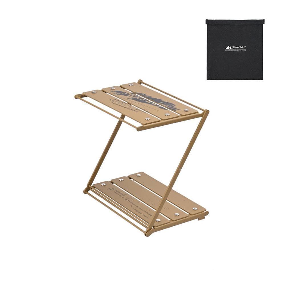 Outdoor Camping Cups Bowls Folding Storage Rack Aluminum Alloy 2-tier Storage Bracket Picnic BBQ