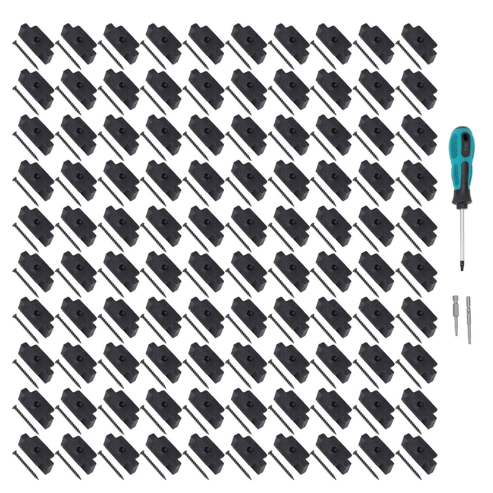 100pcs Hidden Fasteners for Composite Decking Board Composite Decking Clips Fasteners with Screws
