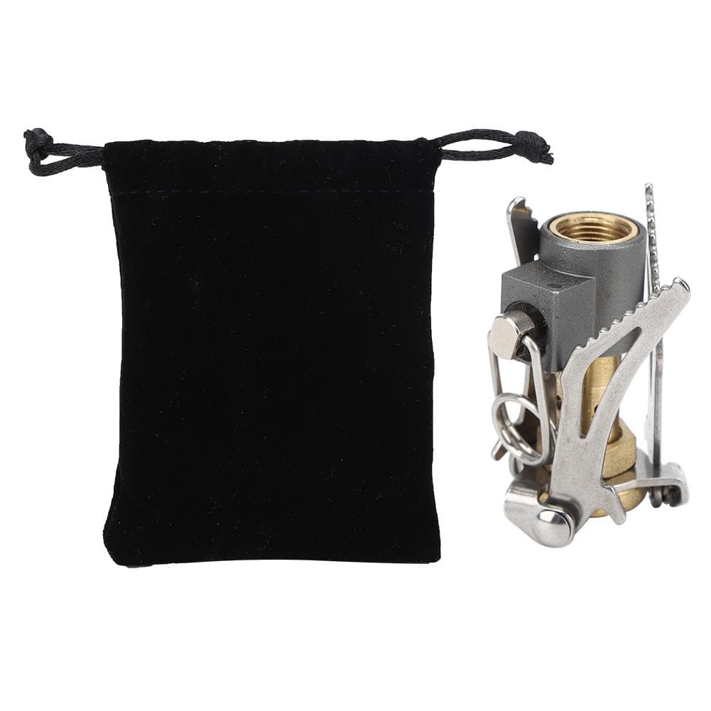 Outdoor Camping Ultralight Mini Burner Portable Folding for Hiking Picnic Cookware Tool silver