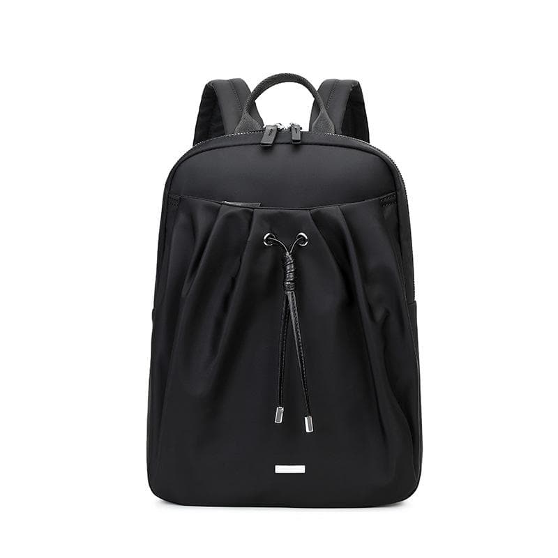 Pleated Backpack Women's Spring Oxford Fabric Women's Backpack Large Capacity Leisure Travel Bag black