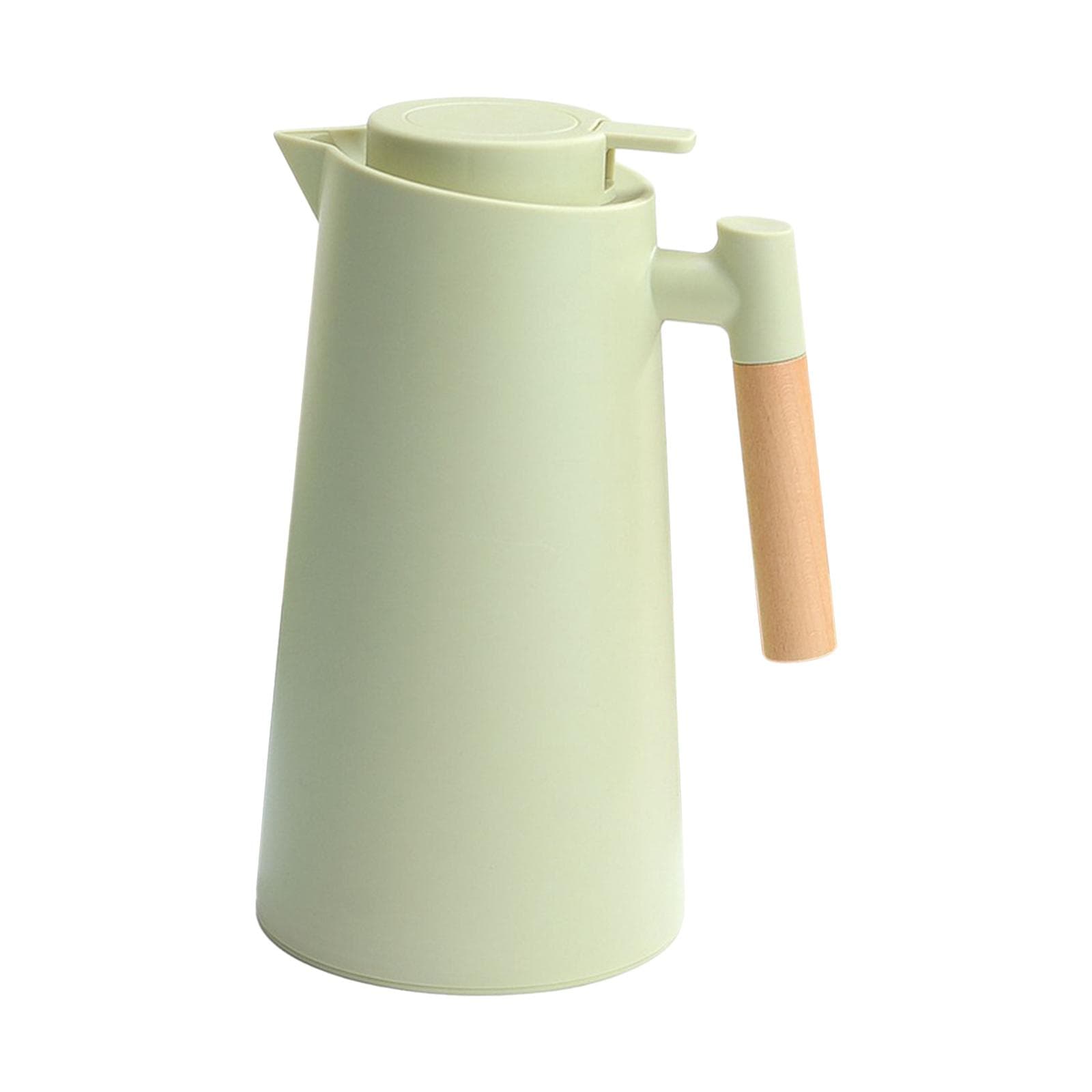 1L Thermal Coffee Carafe Double Walled Vacuum Coffee Pot Thermal Carafe Thermos Pot With Wood green