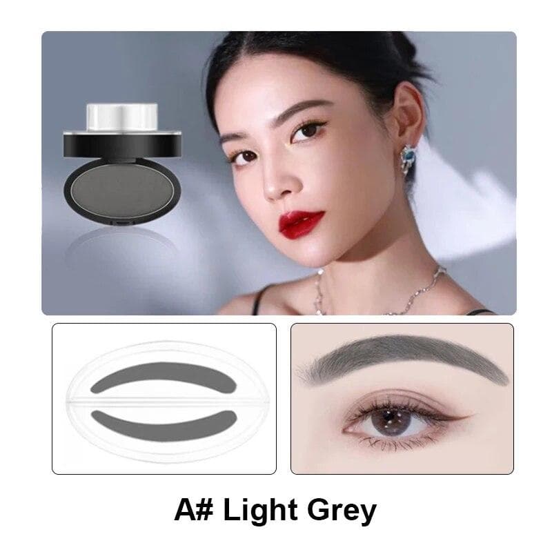 Eyebrow Powder Stamp Tint Stencil Kit Cosmetics Professional Makeup Waterproof Eye Brow Stamp Eyebrow Enhancers Stencil Kit type A grey