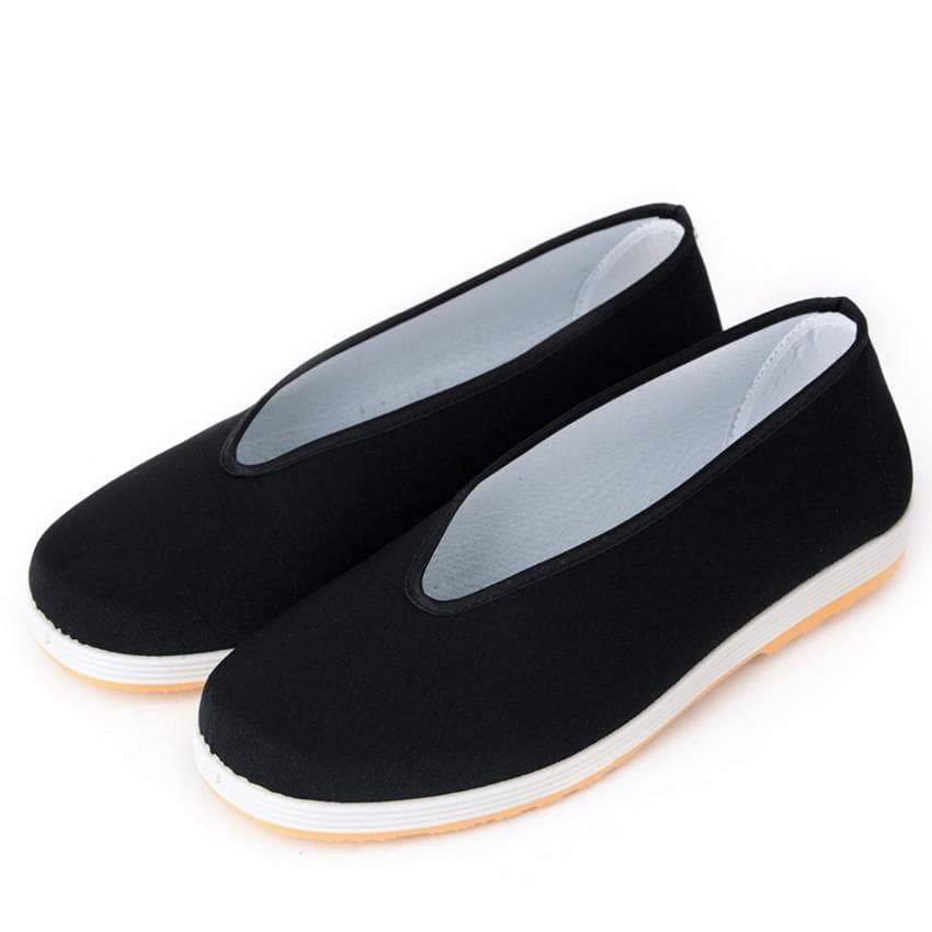 Men Shoes Retro Black Chinese Kung Fu Martial Art Workout Shoe for Tai Chi Wushu Sports Fitness Training 46 black/yellow