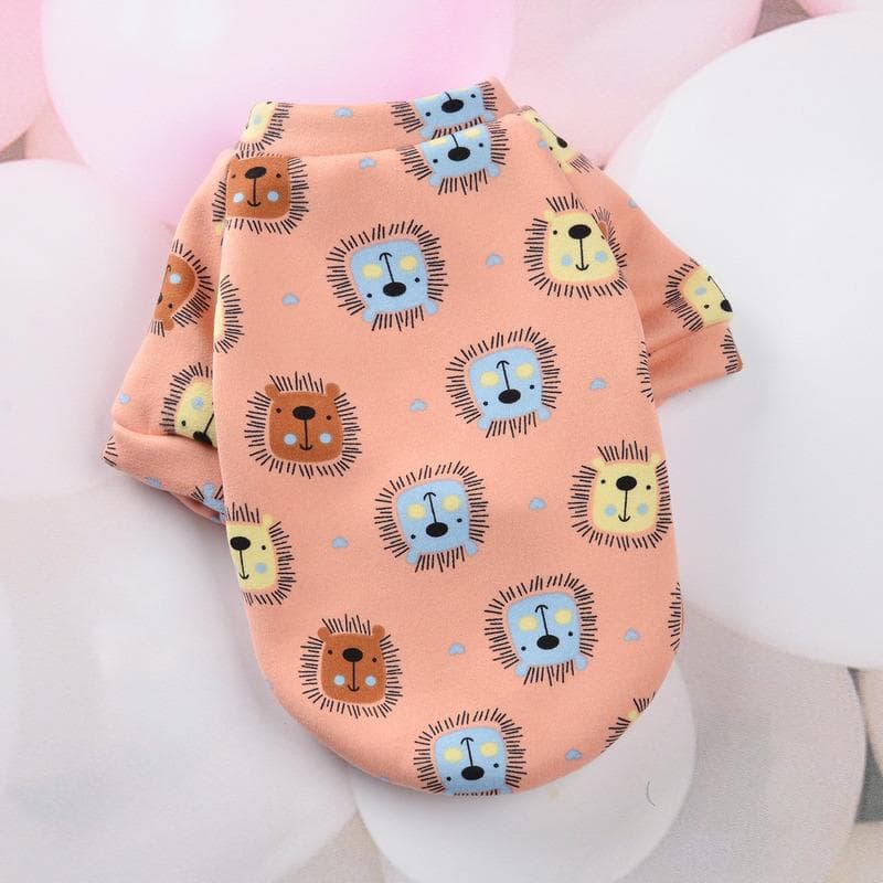 Cute Pet Clothes Costume Animal Printed Dog Coat Cotton Soft Pullover Jacket Sweatshirt Cat Sweater Pets Clothing Outfit S