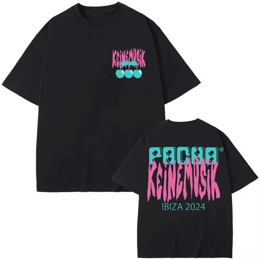 Summer Keinemusik X Pacha T Shirt Men's Women Fashion Streetwear Cotton Short Sleeve Tee Hip Hop Sportwear Oversized Casual Tops M