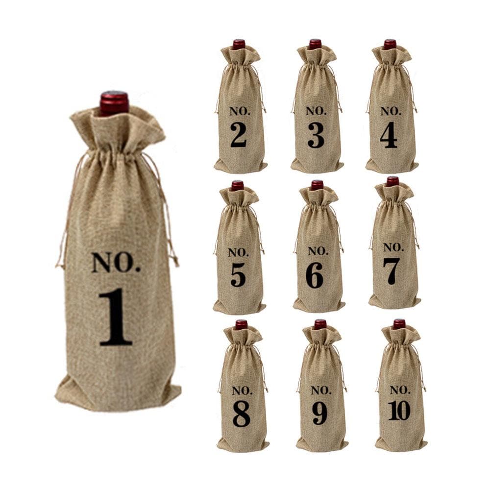 Dustproof drawstring wine bag jute wine bag 1-10 sets wine bottle bag multi-color champagne wine wine red