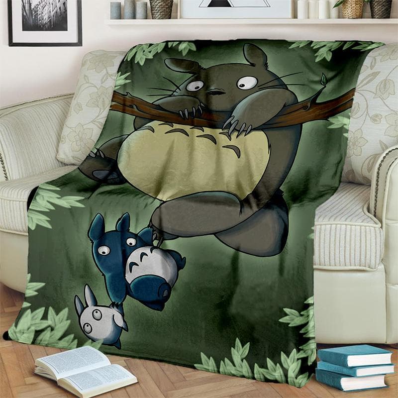 My Neighbor T-Totoro Anime Cartoon Blanket,Soft Throw Blanket for Home Bedroom Bed Sofa Picnic Travel Office Cover Blanket Kids 75cm x 90cm