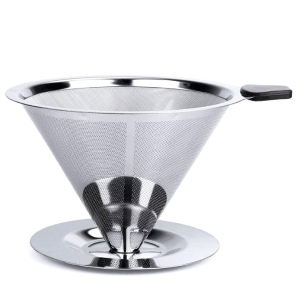 Pour Over Coffee Dripper Stainless Steel Coffee Filter Removable Dripper with Stand Reusable Cone