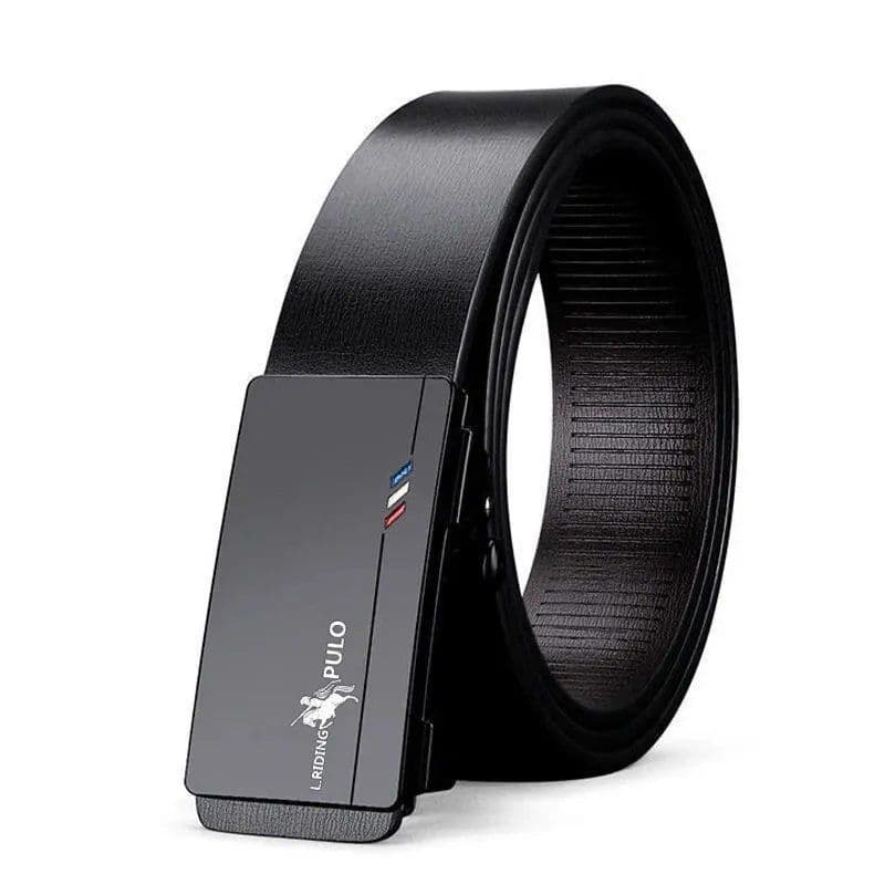 Paul Belt Men Leather Automatic Buckle Belt Pure Cowhide Young People Casual Personality Korean Version of The Trend of The Trouser Belt 110cm