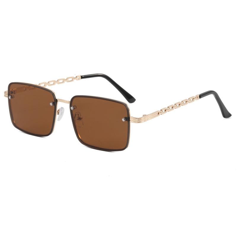 New Style Rimless Square Sunglasses for Men Women Chain Leg Outdoor Sun Glasses Travelling Hiking UV Protection