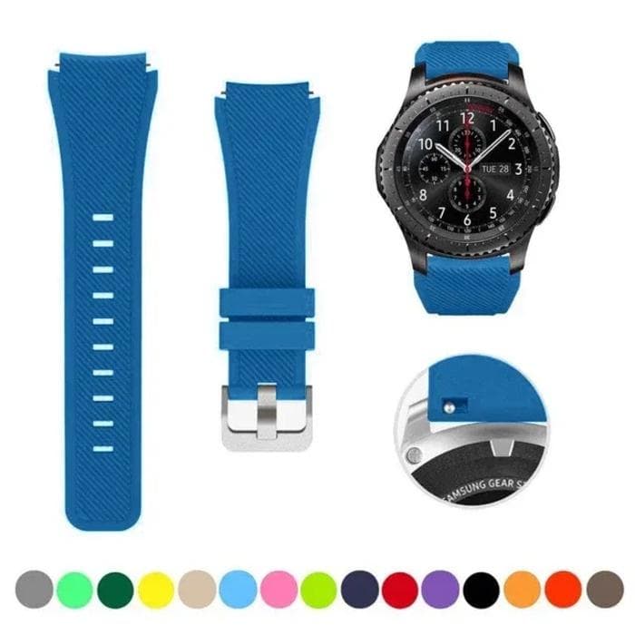 20mm 22mm Band For Samsung Galaxy Watch 3 4 5 6 46mm 42mm Gear S3/ Sport Active 2 Silicone Bracelet For Huawei GT 4 3 2/2e Strap 20mm blue