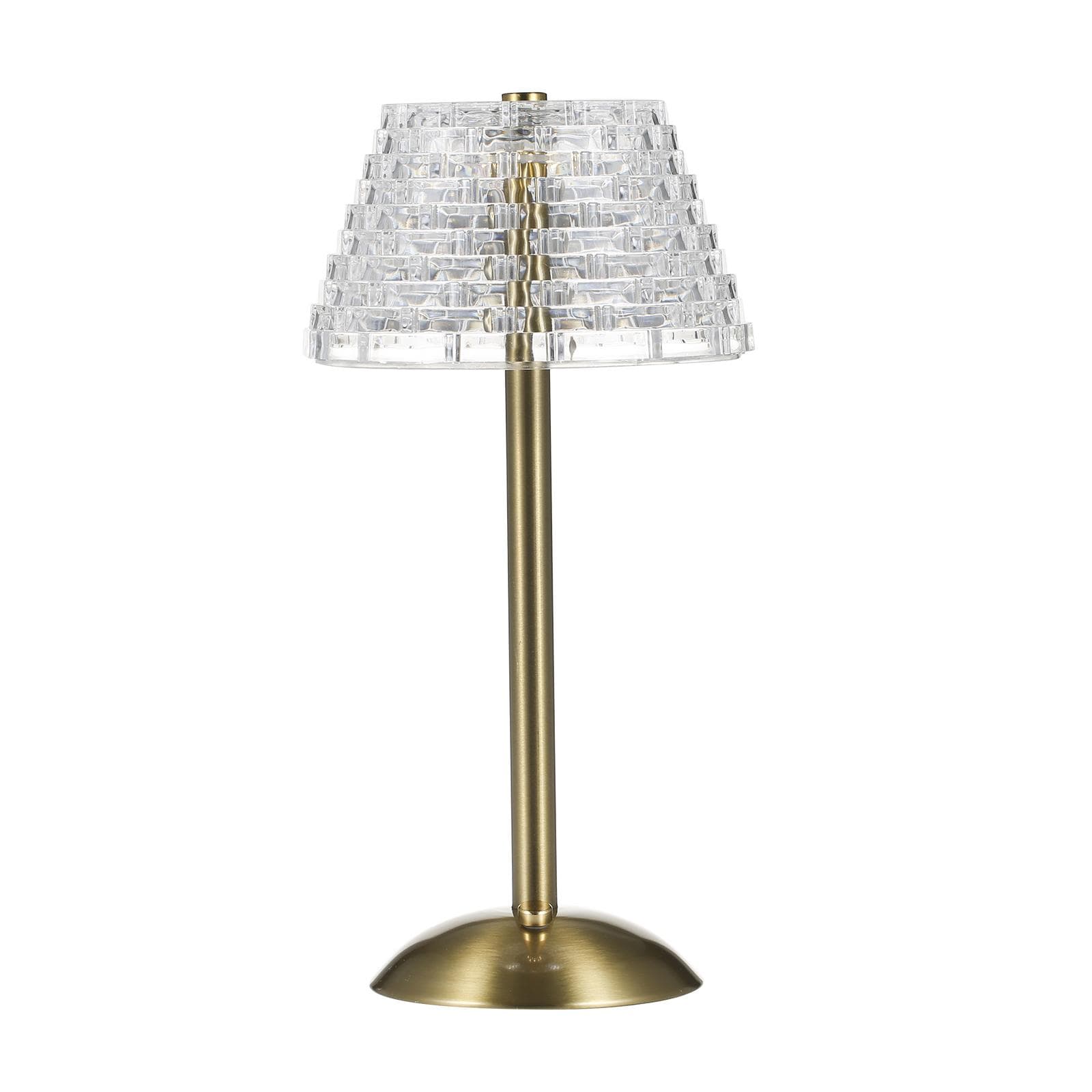 LED Cordless Table Lamp Rechargeable Desk Lamp Touch Control 3 Light Colors Stepless gold
