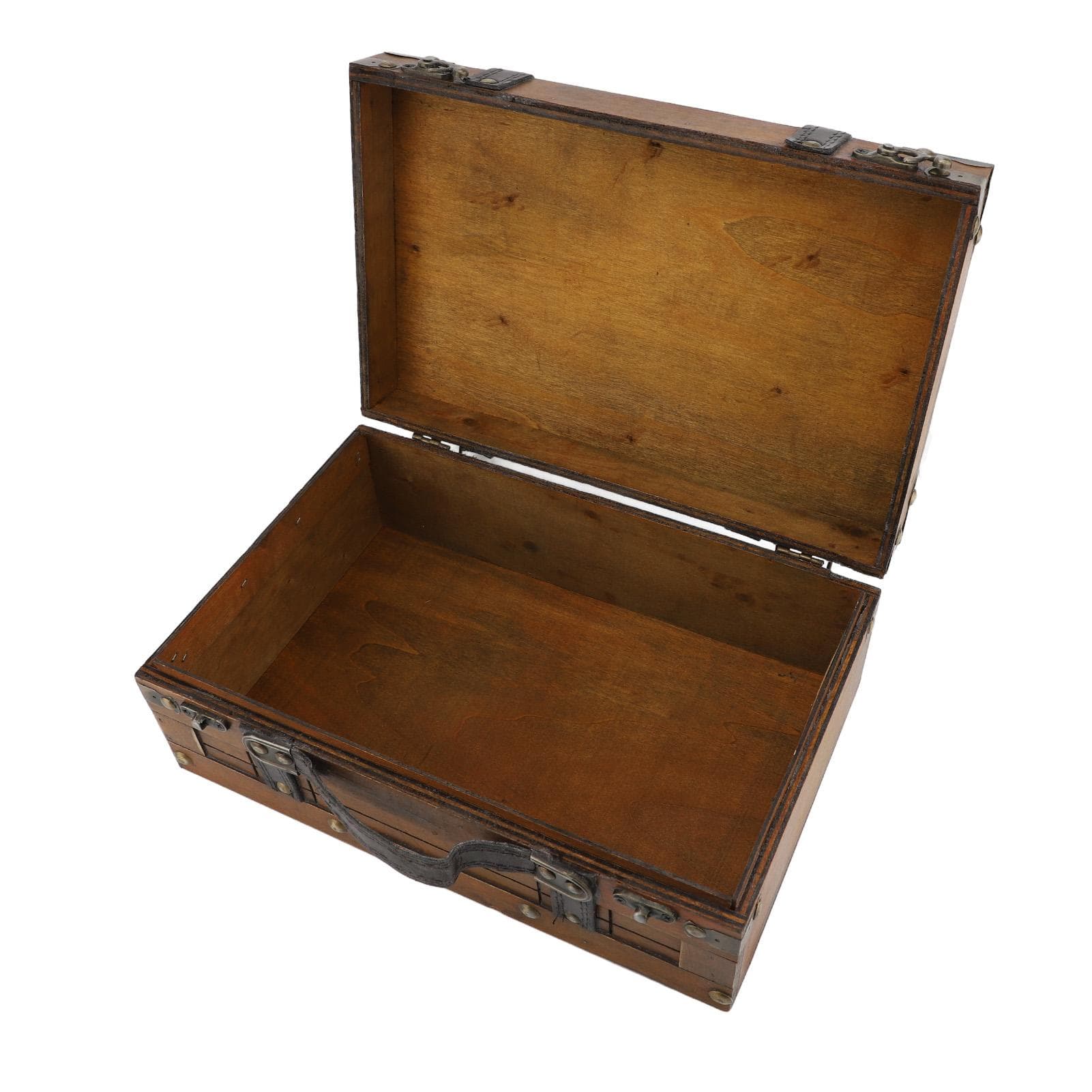 Synthetic Wood Suitcase Vintage Decorative Storage Box Ancient Shoot Prop Small Worn Out Yellow