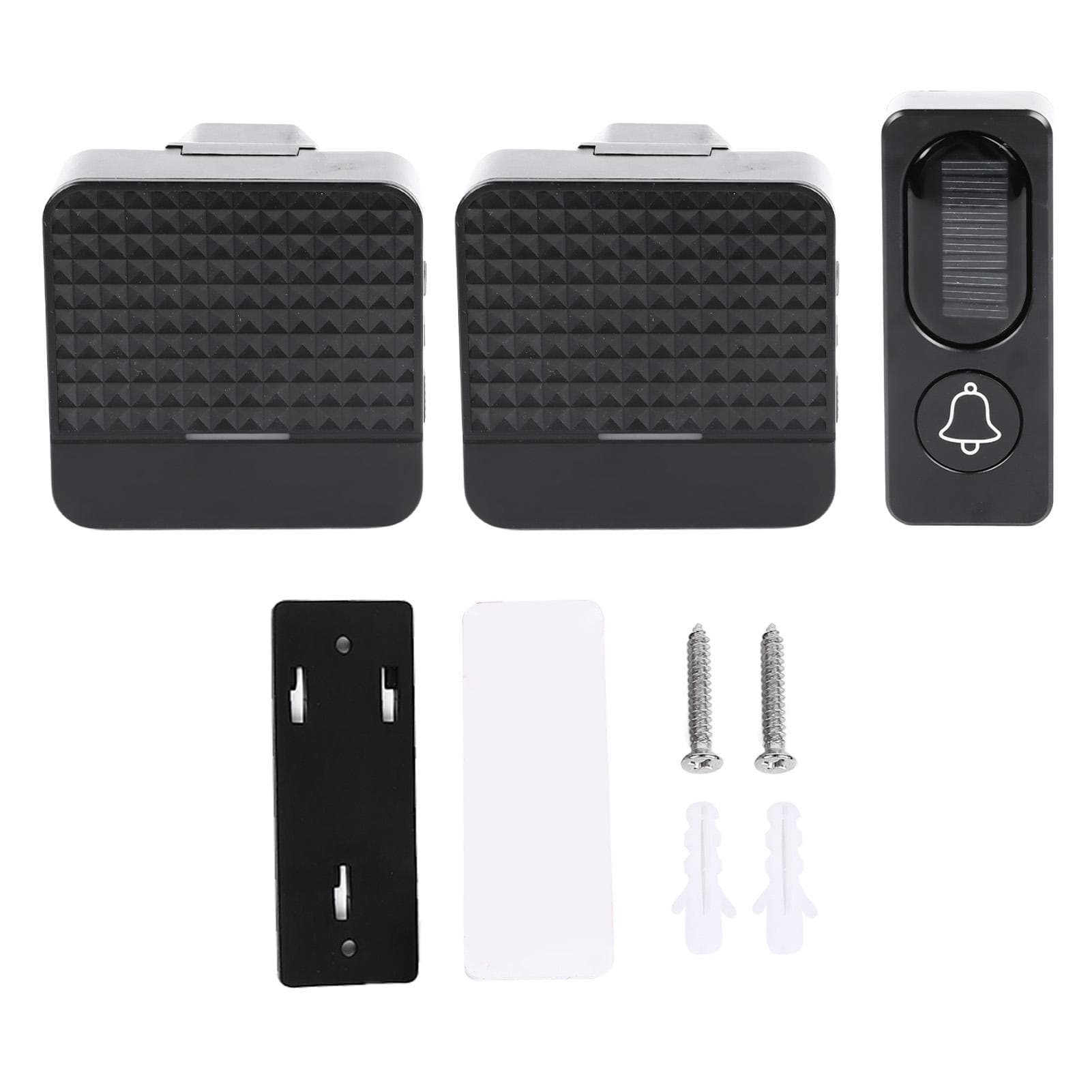 Self Powered Doorbell Black Battery Free Wireless Smart Elderly Pager Mini Doorbell