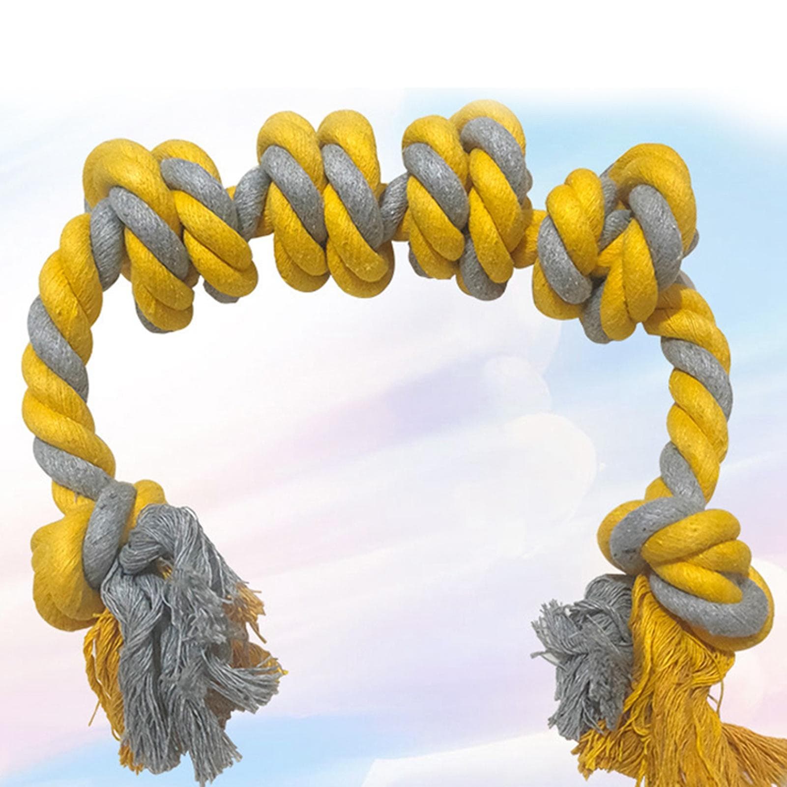 Dog Rope Toy Bite Resistant Interactive Dental Cleaning Chew Toys for Medium Large Dogs 6 Knots