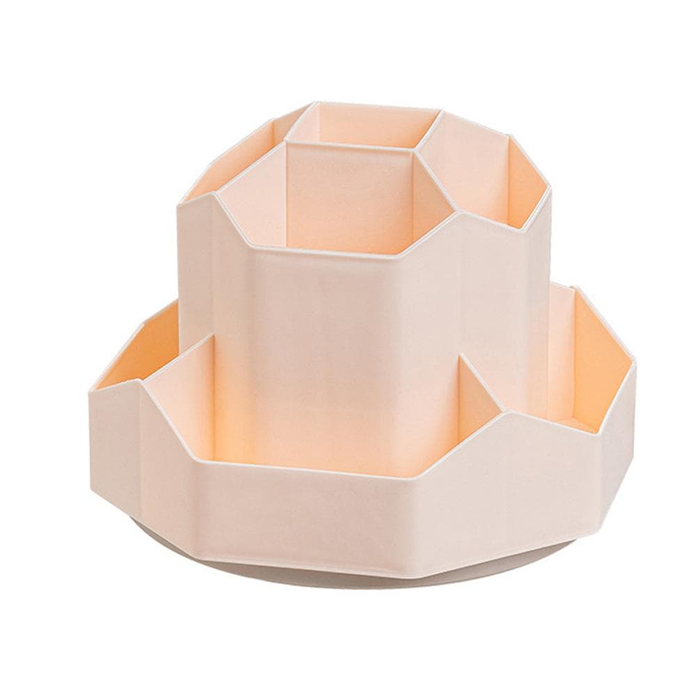 Pencil Pen Holder for Desk 9 Slots 360 Degree Rotatable Desktop Organizer Makeup Brush Storage pink