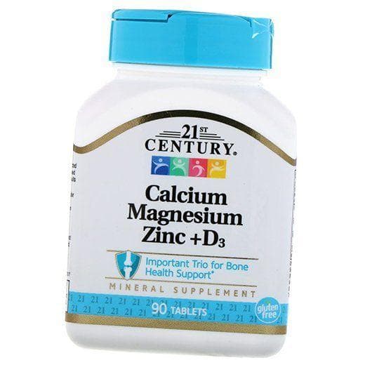 Vitamins for bones, Calcium Magnesium Zinc + D3, 21st Century 90tab (36440014) 90tab