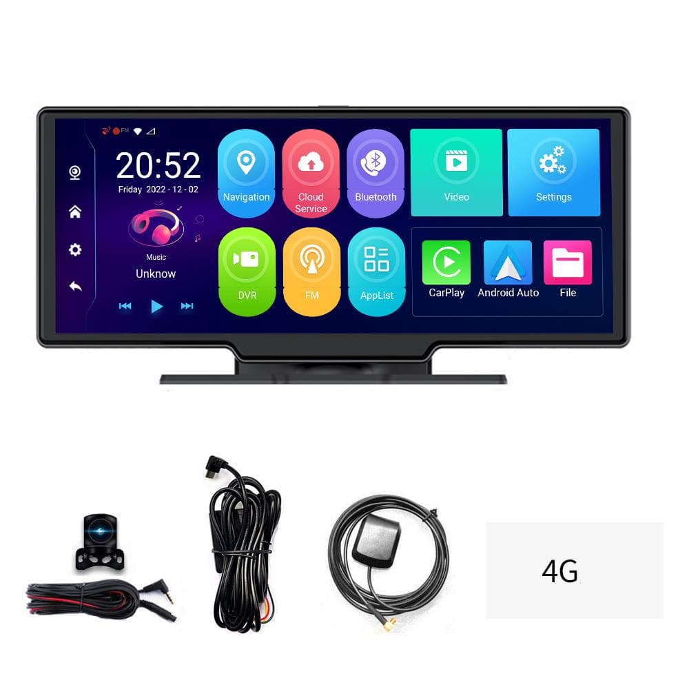 Multi-language Dual Lens Car Video Recorder Auto Dash Cam Car Camera Recorder Night Viewing 10.26in black