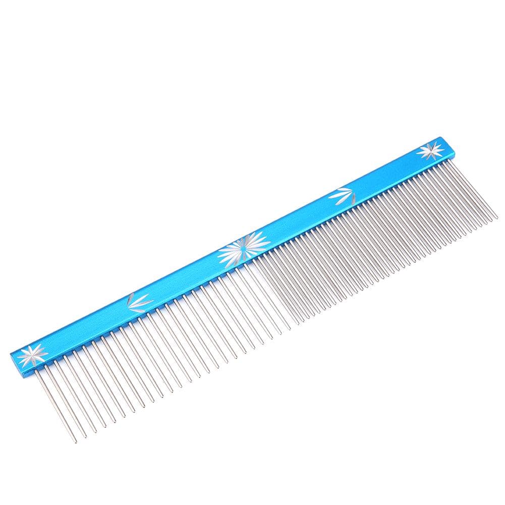 Pet Hair Trimmer Comb Dog Cat Hair Comb Anti Static Comb Straight Row (Blue) Blue