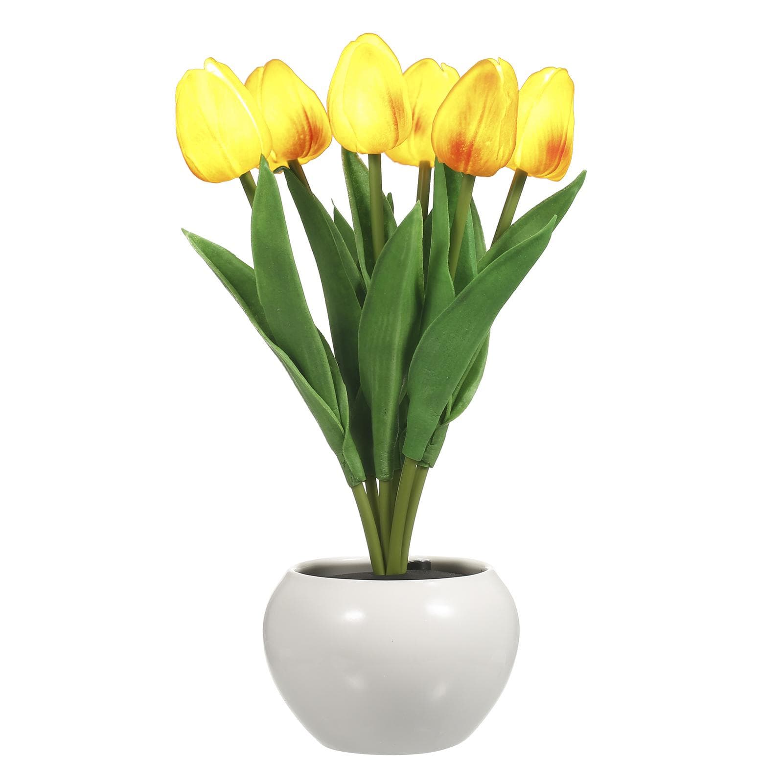 Tulip Lamp Indoor Decorative Table Lamp Flower Pot Lamp Ambient Night Light Gift Potted Plant 6 flowers orange