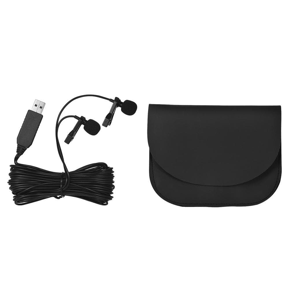6m/4.5m/1.5m USB Dual-head Lavalier Lapel Microphone Clip-on Omnidirectional Computer Mic for Windows Mac Video Audio Recording 6m cable length