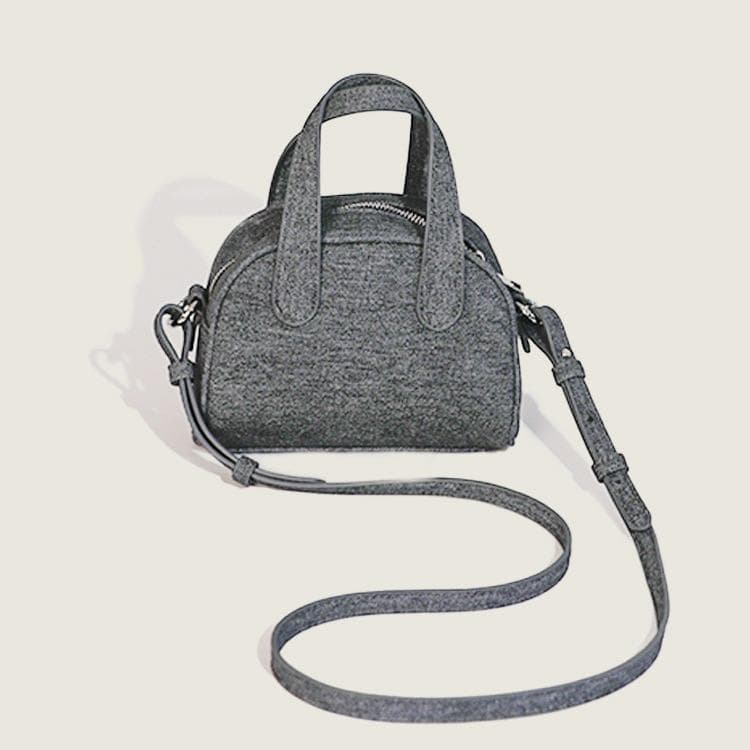 Vintage Cloth Hand Boston Bag Casual Soft Side Solid Color Single Shoulder Crossbody Bag Women's Simple Bag black