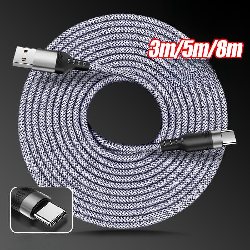 USB TYPE C Cable 5A Super Fast Charge Cable for Android 3m 5m 8m USB C Extension Cable for Samsung  Oneplus Universal 5m grey