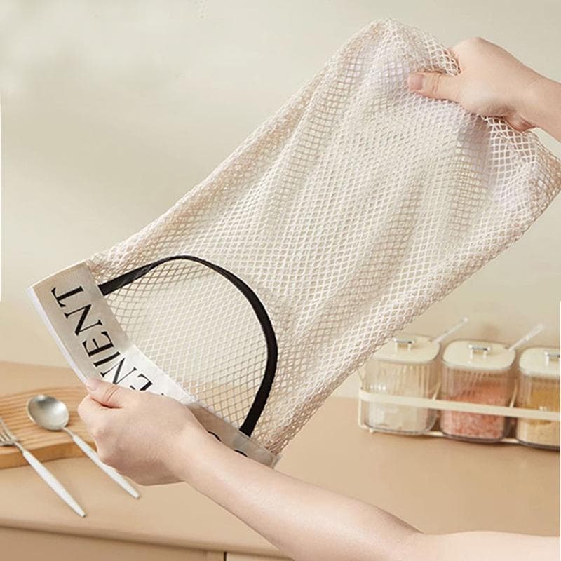 Wall Mount Mesh Storage Bag Garbage Bag Holder Plastic Shopping Bags Dispenser Sundries Bag Net Storage Grocery Bag Organizer 1pc