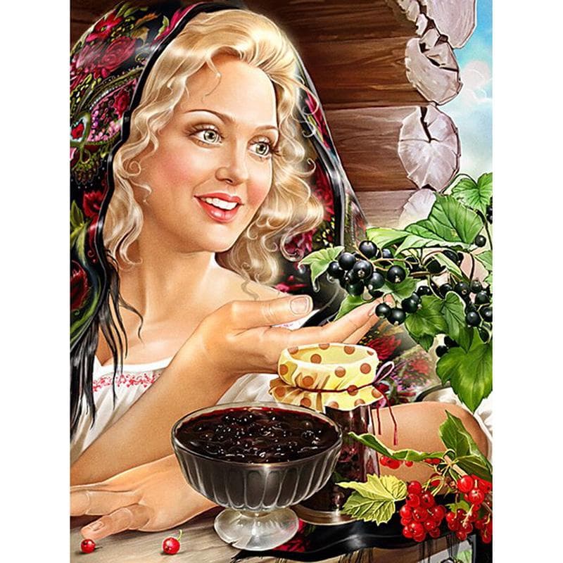 Full Round Drill Diamond Embroidery Farm Women 5D DIY Diamond Painting Cross Stitch Rhinestone 20X30CM