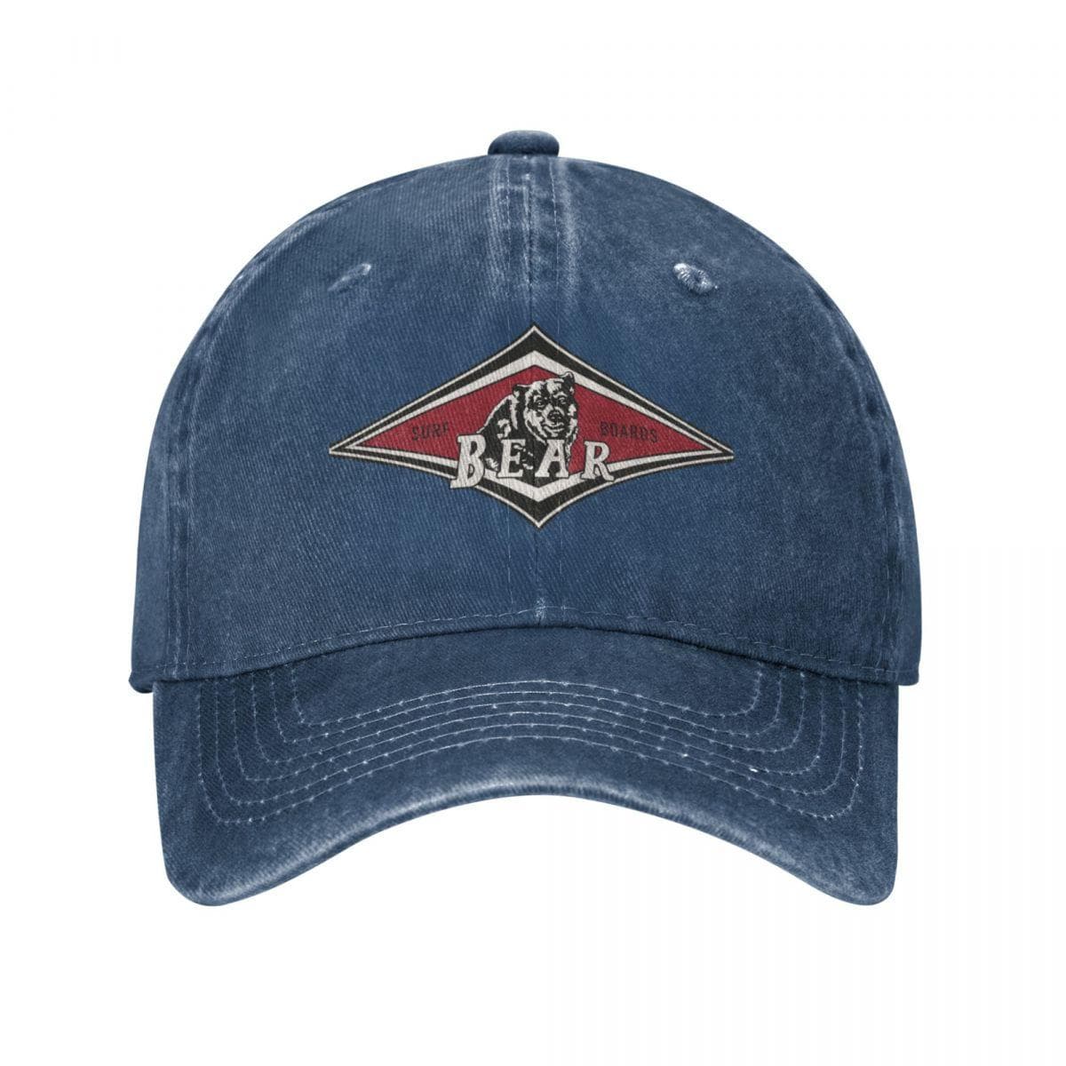 Vintage Surfing Bear Big Wednesday cult Surfboard surf logo diamond retro T shirt Baseball Cap Sun Cap Beach Unisexs Cap Women'S