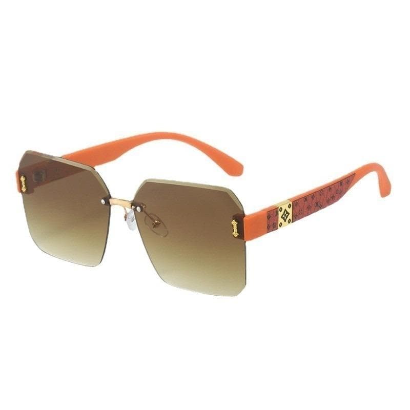 Women Fashion Korean Design Beach Gradient Rimless Sunglasses Square Frame UV Protection Stylish Summer Accessory