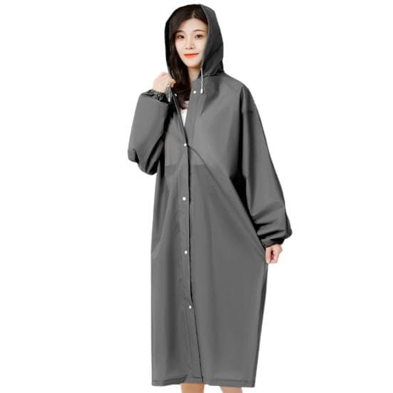 Hooded Rain Coat Impermeable Thickened Waterproof Unisex Universal Tourism Outdoor Hiking Rain Poncho Raincoat Travel Supplies grey