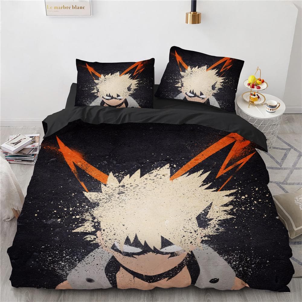 New Anime My Hero Academy Bedding Set Anime Characters Duvet Cover 3D Cartoon Polyester Quilt Cover Queen King Size Kids Boys 70x133cm 2pcs