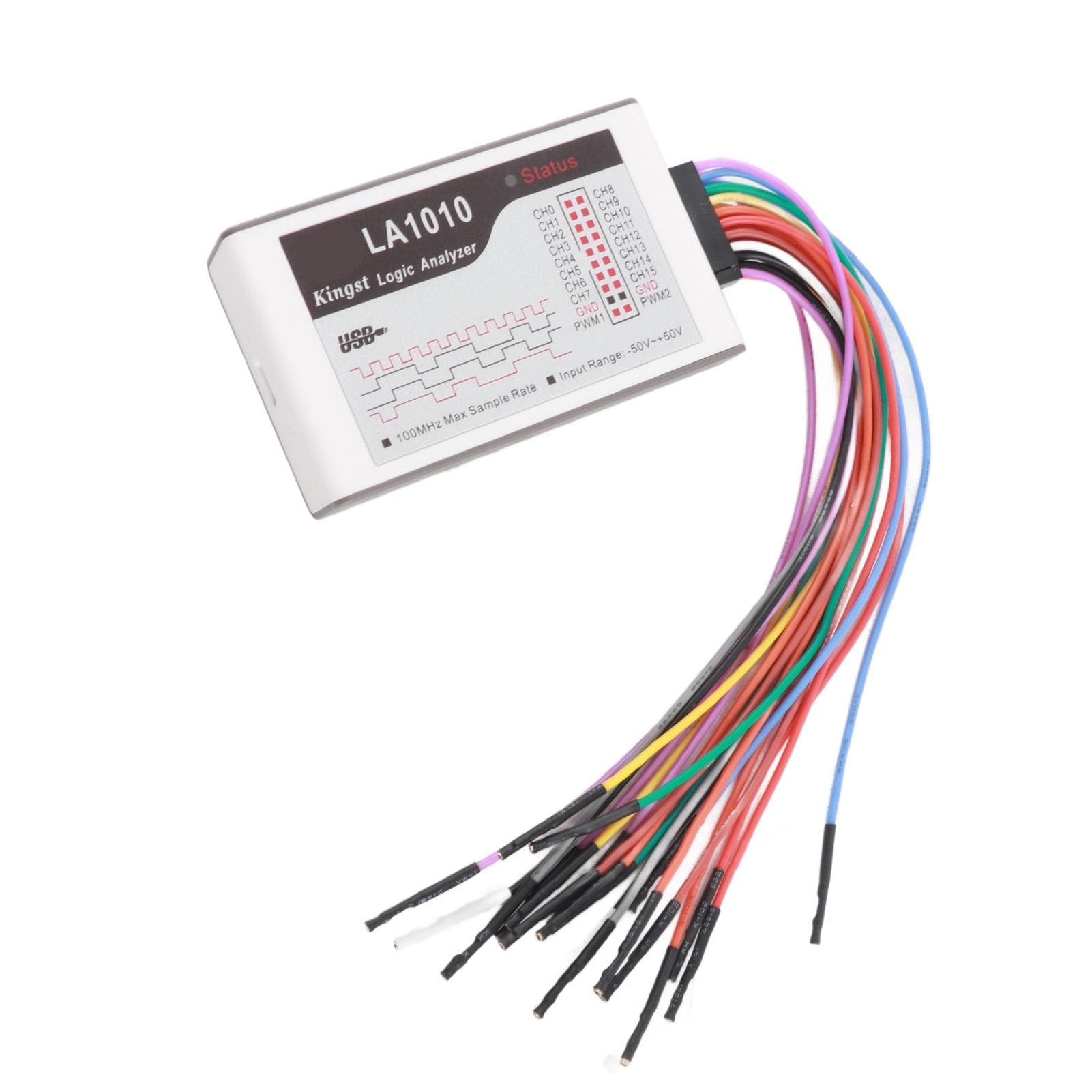 16 Channel Logic Analyzer with Cable Portable Analyzer Device 100M Sampling Rate ?50?50V Input