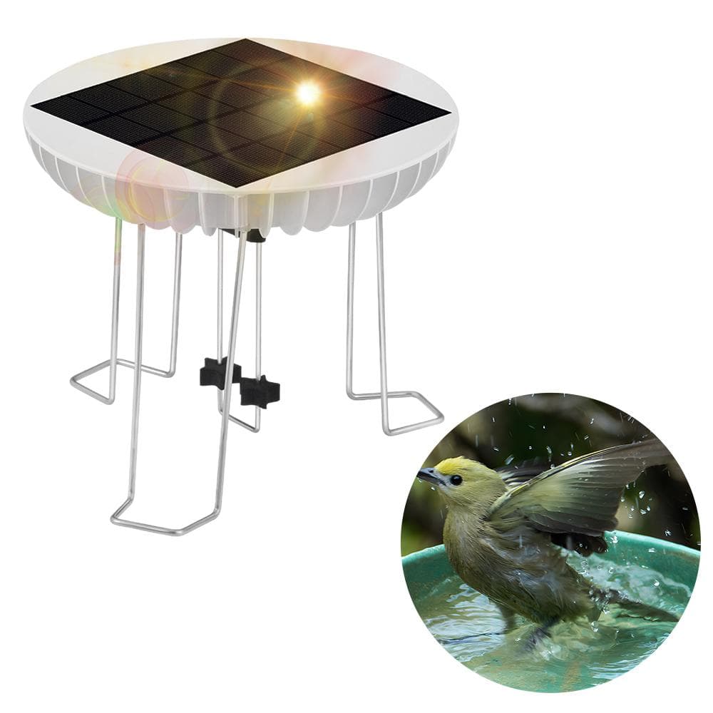 Solar Water Wiggler for Bird Bath 3.7V 1500mAh Backup Lithium Battery Bird Bath Fish Tank Water white
